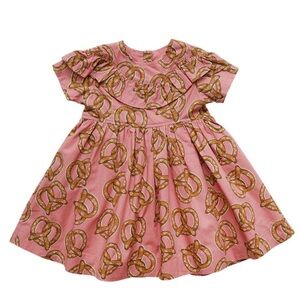 Pink Chicken soft pretzels printed dress
